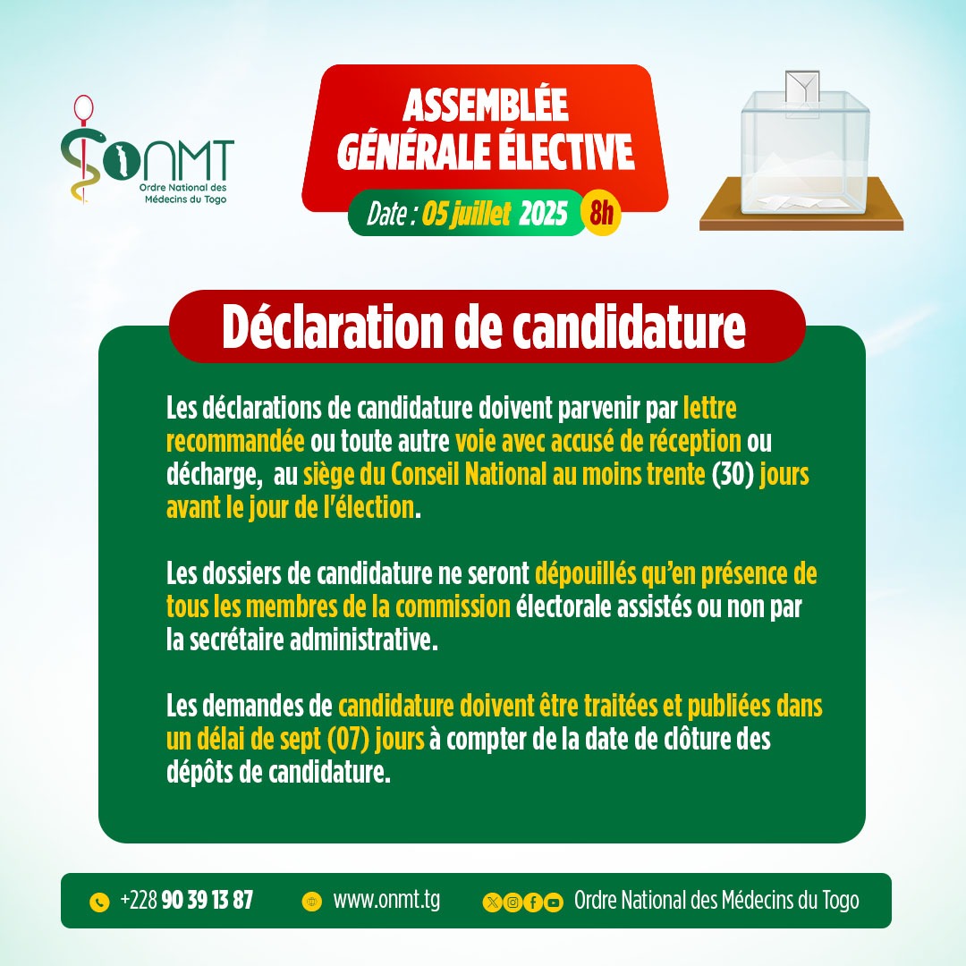 DÉCLARATION DE CANDIDATURE 