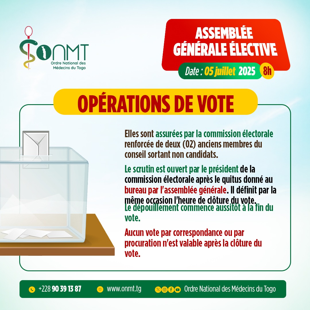 OPÉRATIONS DE VOTE