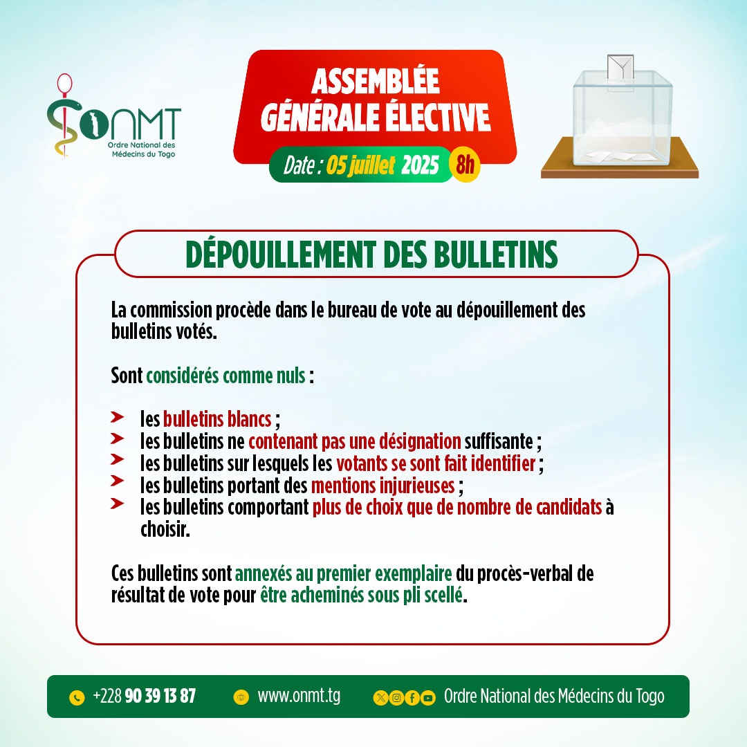 DÉPOUILLEMENT DES BULLETINS